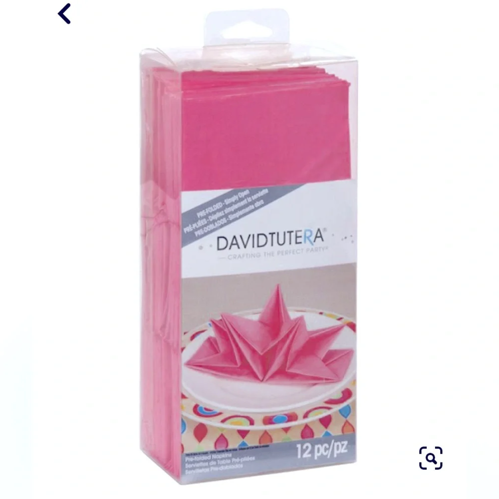 NEW WITH TAGS David Tutera Pre-Folded Pink Napkins—2 Pkg